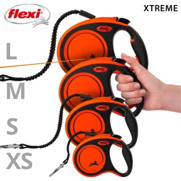 Автоматичен повод  flexi Xtreme L  - 5м лента, до 65кг - цвят оранж