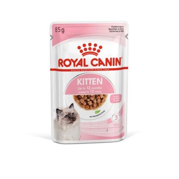 Royal Canin  KITTEN IN GRAVY POUCH 85g - Пълноценна мокра храна със сос в пауч за подрастващи котенца до 12 месеца