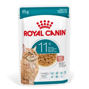 Royal Canin  AGEING 11+ 85G - Пълноценна мокра храна със сос в пауч за котки в зряла възраст над 11 години
