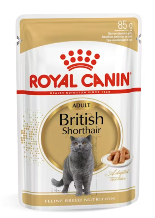 Royal Canin  BRITISH SHORTHAIR POUCH 85g - Пълноценна мокра храна в пауч за британски късокосмести котки в зряла възраст над 12 месеца
