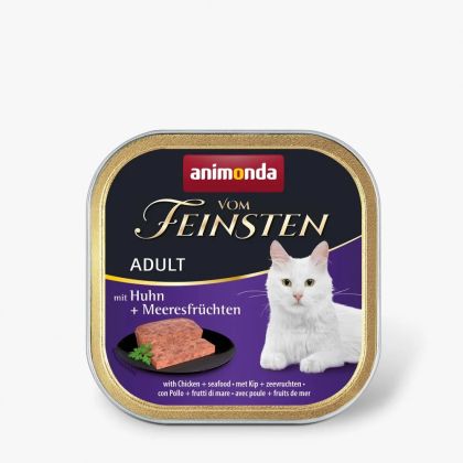 Vom Feinsten Adult 100гр – пастет за котки с пиле + морски дарове