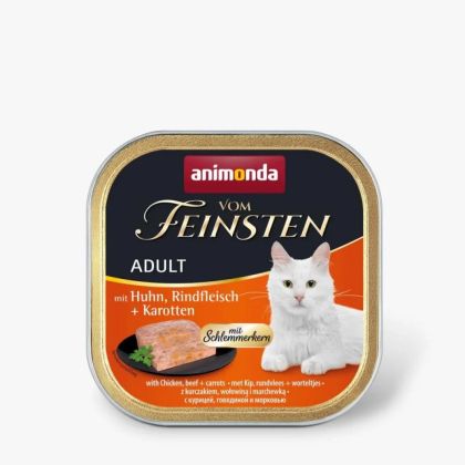Vom Feinsten Adult Gourmet Centre 100гр – пастет за котки с пилешко, говеждо, моркови и вкусен пълнеж