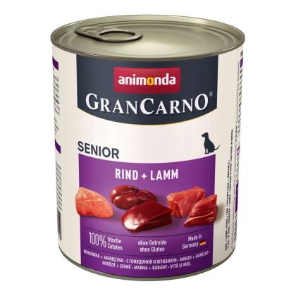 GranCarno®  Senior 800 гр - говеждо + агне за възрастни кучета