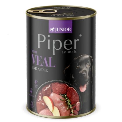 Piper Dog Junior 400гр - с телешко и ябълки за подрастващи кученца