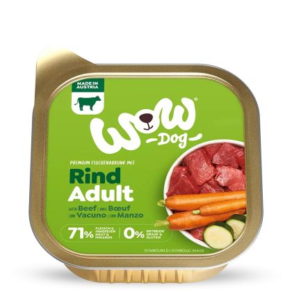 WOW Dog Adult 150гр - говеждо с моркови и тиквички