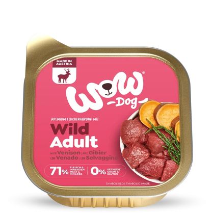 WOW Dog Adult 150гр - еленско с водорасли и сладък картоф