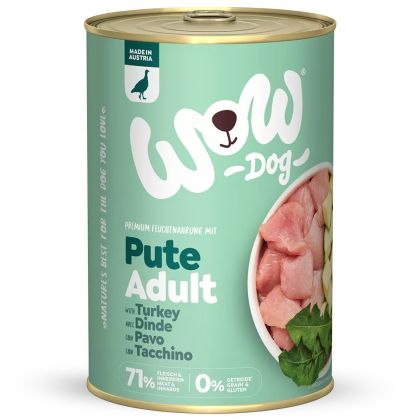WOW Dog Adult 400гр - пуешко с тиквичка и глухарче 