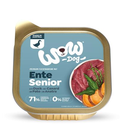 WOW Dog Senior 150гр - патешко с водорасли и сладък картоф