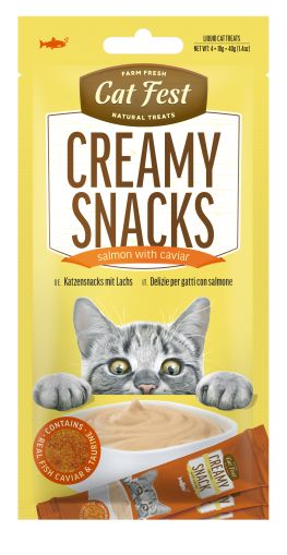 Cat Fest Кремообразно лакомство - сьомга с хайвер и таурин 4 х 10 гр. 