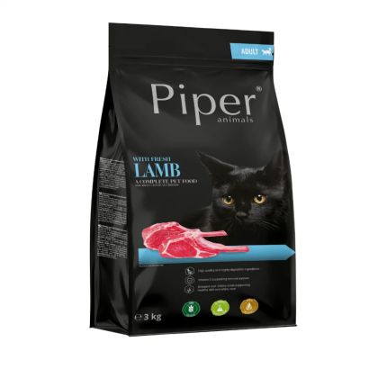 Piper® Cat Lamb  3кг - с прясно агнешко ,  47% общо съдържание на месо