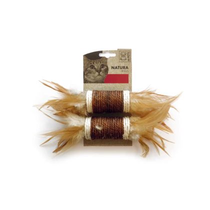 M-Pets - Natura Rolls Pack - Котешка играчка 2бр. рулца с пера, натурална 24x4.5x4.5 см
