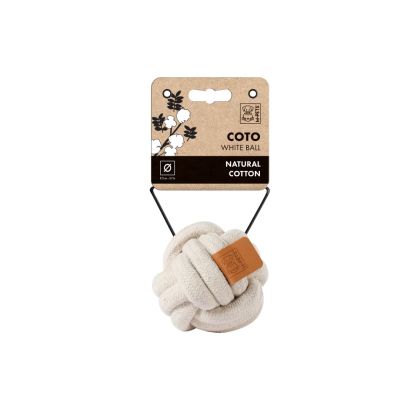 M-PETS COTO White Ball - Въжена топка, Eco памук, бяла 9,5 см