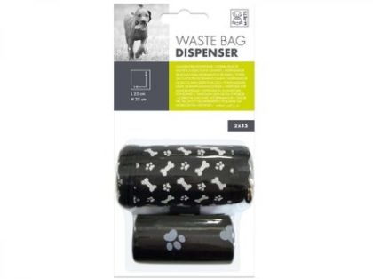 M-Pets - Waste Bag with Soft Dispenser - мека чантичка за пликчета с 2бр ролки; 35x23 cm - 2x15 бр
