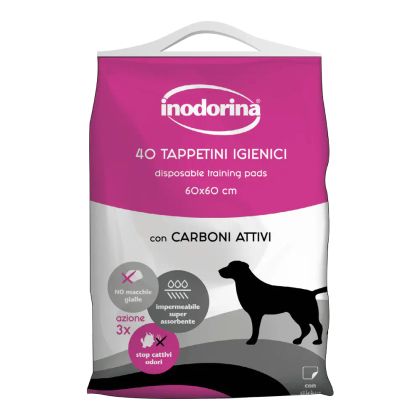 Inodorina Carboni Attivi - Подложки с активен въглен и залепващи ленти, 60 х 60 см / 40 бр