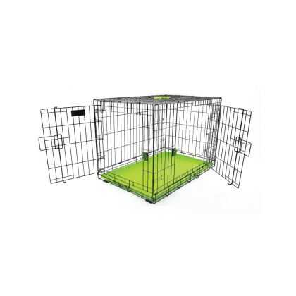 M-Pets - Voyager Wire Crate 2 doors Green - метална, сгъваема клетка със зелено дъно М 76 / 48 / 53, 2 врати