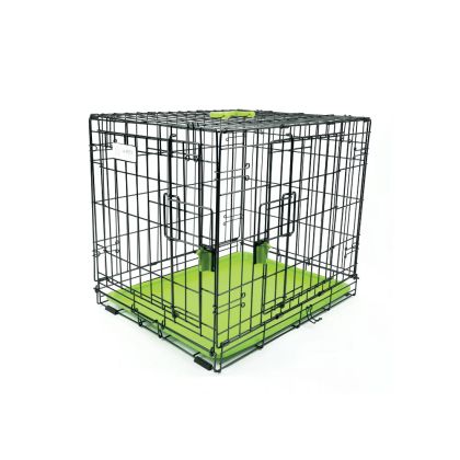 M-Pets - Voyager Wire Crate 2 doors Green - метална, сгъваема клетка със зелено дъно L - 92 / 59 / 64, 2 врати