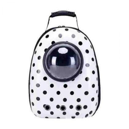 PlayMe - Мinion Crrying Bag - Чанта - раница за куче Миньон 43 х 30 х 22 бяла на точки
