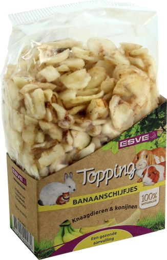ESVE Topping Banana Slices - лакомство за зайци и гризачи, топинг бананови резенчета, 125 г