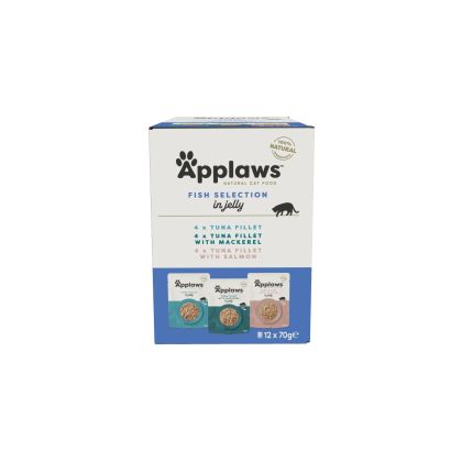 Applaws Fish Selection in Jelly 12x70- Паучове за котка с риба в желе комбинирани