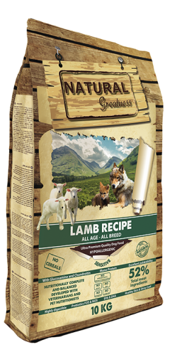 Natural Greatness Lamb Sensitive – Храна за чувствителни кучета с агнешко месо без зърнени култури