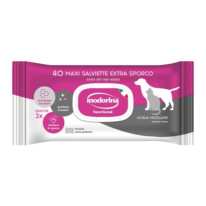 Inodorina Refresh Sensitive 40бр - мокри кърпички с Мицеларна вода за чувствителна кожа