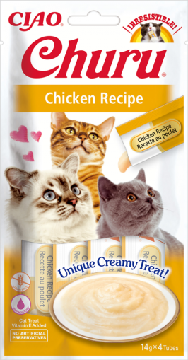 Inaba Ciao Churu Chicken Recipe – Кремообразно лакомство с пиле за котки 4х14гр
