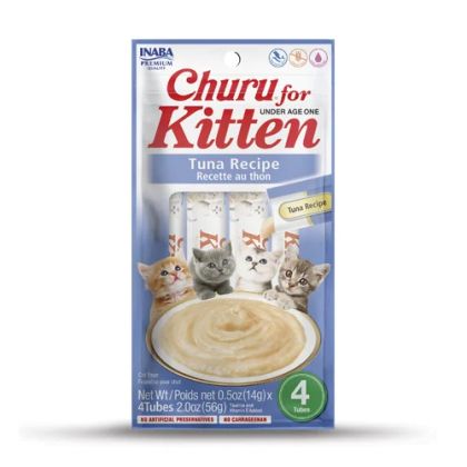 Inaba Churu Puree Kitten Tuna Recipe - Кремообразно лакомство за котенца с риба тон 4 бр