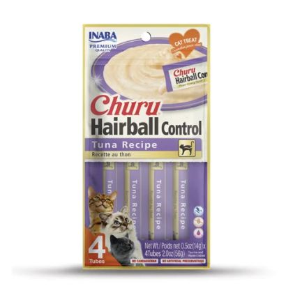 Inaba Churu Hairball Control Tuna Recipe - Кремообразно лакомство за котка с риба тон подпомагащо контрола на космените топки 4бр