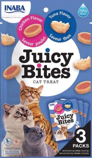 Inaba - Juicy Bites - лакомство за котки сочни хапки с риба тон и пиле 3бр х 11.3гр