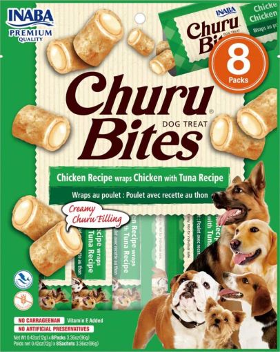 Inaba - Churu Bites - Лакомство за кучета джобчета с мек пълнеж с пиле и риба тон 8бр х 12гр