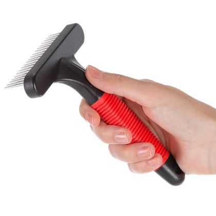 Ferplast GRO 5872 – едноредов гребен с метални въртящи се зъбци за кучета 
