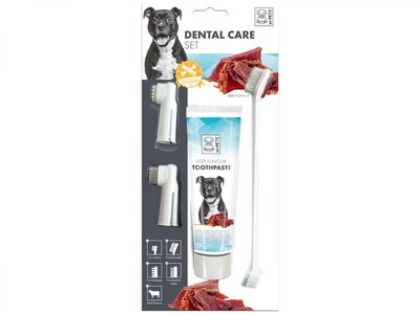  M-Pets - Dental care - Комплект за почистване на зъби за куче от 4 части с телешко