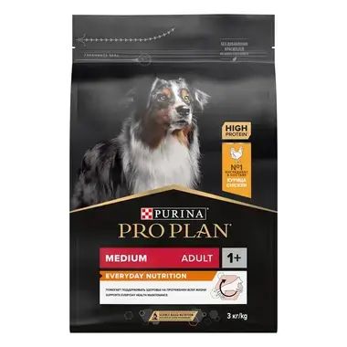 PURINA® PRO PLAN® Dog Medium Adult храна за кучета в зряла възраст от средни породи, с високо съдържание на пиле