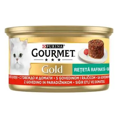Gourmet Gold котешки пай с говеждо и домати 85g 