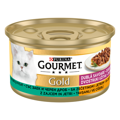Gourmet Gold двойно удоволствие заек и дроб 85g 