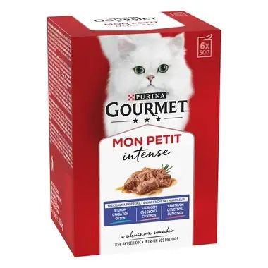 Gourmet Mon Petit 6х50g - сьомга, риба тон и пъстърва