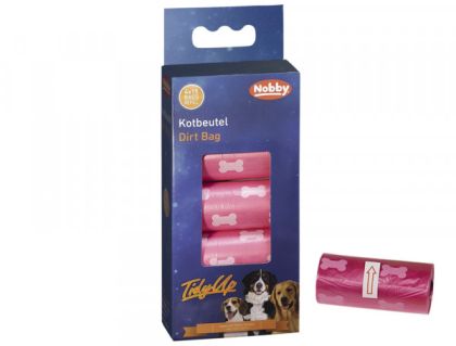 Nobby Хигиенни торбички TidyUp с кокалчета розови 4 х 15 бр.