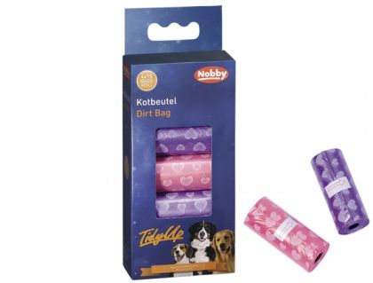 Nobby Хигиенни торбички TidyUp със сърчица два цвята 4 х 15 бр