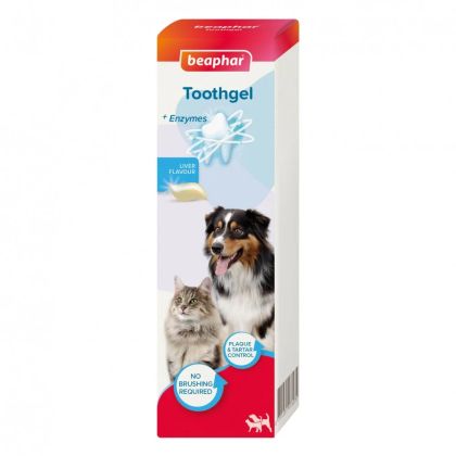 Beaphar No-Brush Toothgel - дентален гел за кучета и котки, с вкус на черен дроб (без нужда от четка), 100ГР