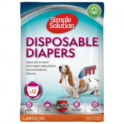 Simple Solution памперс за женски кучета, L/XL 12бр