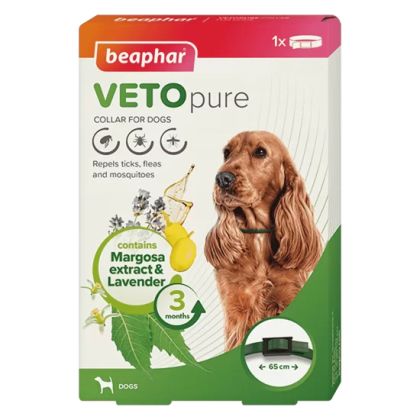 Beaphar Veto Pure Bio репелентен био нашийник за кучета, срещу бълхи, кърлежи и комари