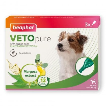 Beaphar Veto Spot On репелентни пипети срещу бълхи, за дребни породи кучета, 3 бр