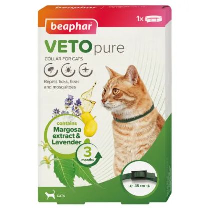 Beaphar Veto Pure Cat - репелентен нашийник за котки, против бълхи, кърлежи и комари