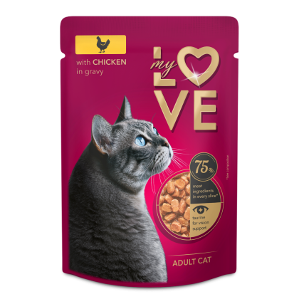 MY LOVE POUCH WITH CHICKEN IN GRAVY 0.085 – Пауч за котки с пиле в сос грейви