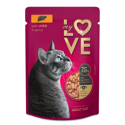 MY LOVE POUCH WITH LIVER IN DELICATE SAUCE 0.085 – Пауч за котки с дроб в деликатесен сос