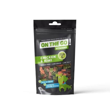 ON THE GO Chicken & Kiwi Vitamins Bites- 25гр хапки пиле и киви