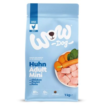WOW Dog Adult Mini - пилешко, спанак и боровинки