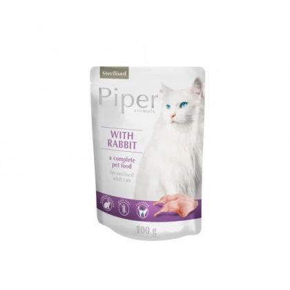 Piper Cat Sterilised 100гр пауч - за кастрирани котки със заек