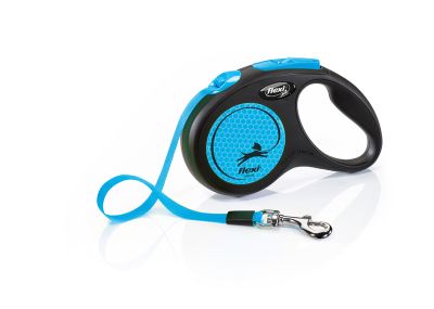 Автоматичен повод  flexi Classic Neon S  - 5м лента, до 15кг - светлоотразителен