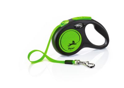 Автоматичен повод  flexi Classic Neon M  - 5м лента, до 25кг - светлоотразителен